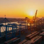 Importing from China illustration showing international trade and the supply chain managed by VTK Global Supply