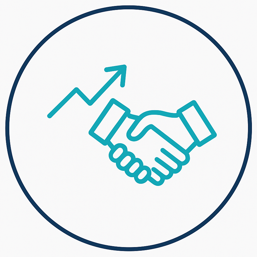 Growth partnership icon symbolizing long-term collaboration and shared performance