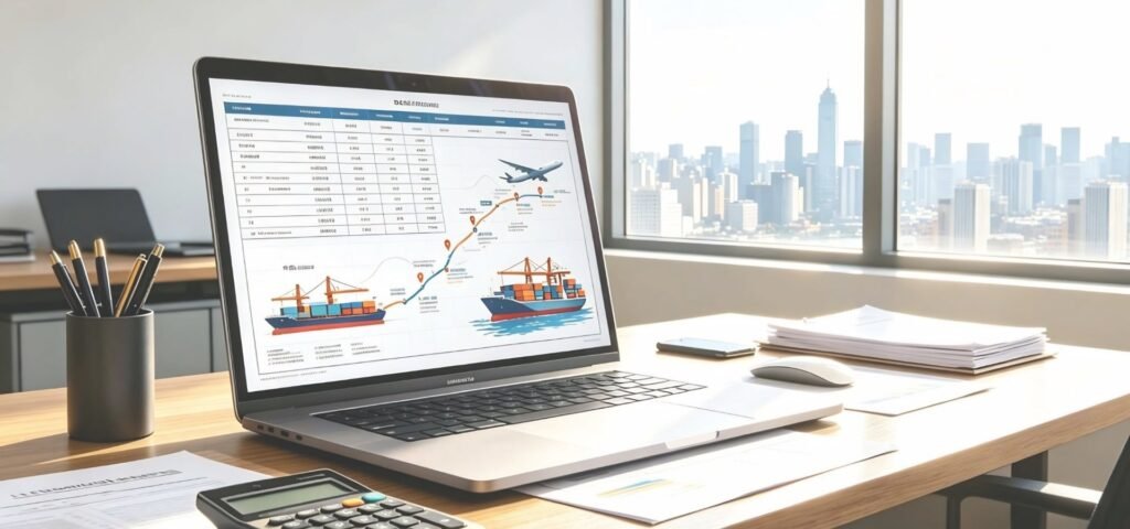 analyse du coût d’importation Chine avec transport maritime et aérien landed cost
